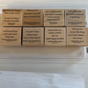 Stampin’ Up! Set Rubber Stamps In My Thoughts Set of 8 Friend Thanks Love